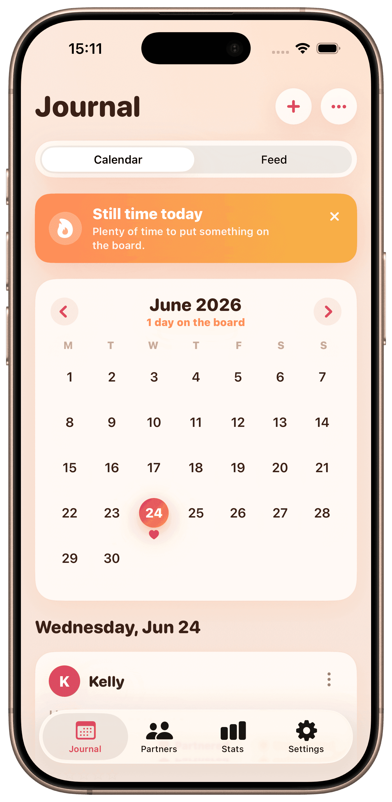 BedStats Journal calendar