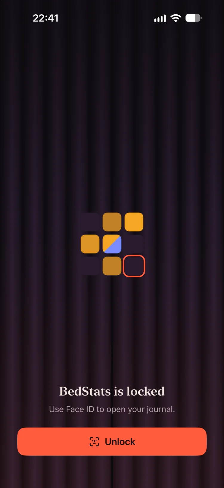 BedStats is locked: use Face ID to open your journal